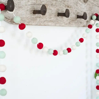 Nouveau coloré laine boule chaîne cercle forme pompons pour mur/arbre de noël décoration bricolage vacances décor