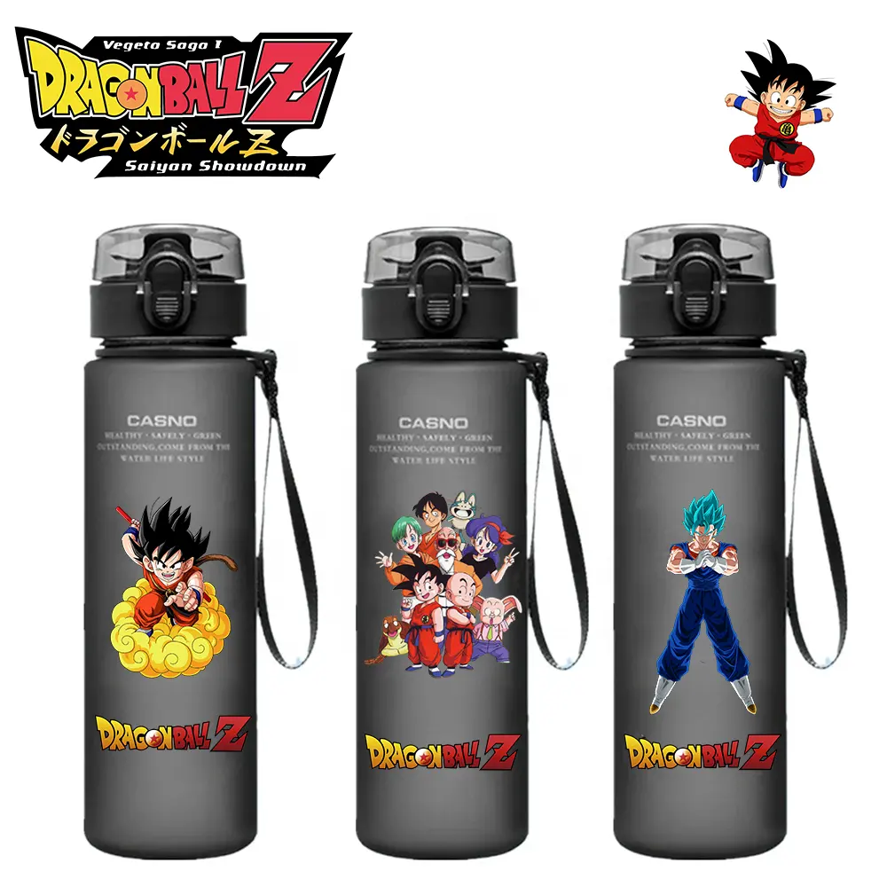 560ml sürükle-on topu su şişesi oğlu Son Goku süper saiyajin büyük kapasiteli içme fincan taşınabilir açık spor su bardağı tatil hediye