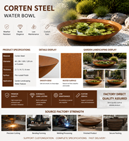 Jardinière de luxe en acier Corten de grande taille, résistante aux intempéries, jardinière surélevée moderne en forme d'anneau d'arbre pour jardin extérieur