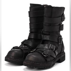 Bottes punk pour femmes, bottes de <span class=keywords><strong>moto</strong></span> <span class=keywords><strong>vintage</strong></span> à bout rond, taille 45, semelle épaisse, boucle de ceinture rétro unisexe personnalisée par le fabricant - Product Image 1