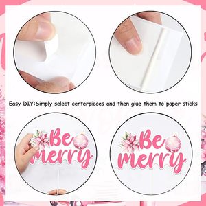 Accessori Fotografici Natalizi Rosa, Oggetti di Scena per Selfie Natalizi, Fai-da-Te per Ragazze e Donne, Buone Feste Invernali - Product Image 5