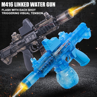 Vente en gros M416 petit pistolet à eau électrique avec jouets lumineux interactifs pistolets à eau à grande vitesse jouets d'extérieur d'été