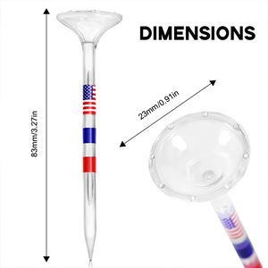 Solid Plastic Golf Tees 83mm <b>Large</b> <b>Cup</b> 8 Prong Transparent With Usa Flag Design Bulk Packaging - Product Image 2