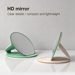 Private Label Foldable <b>Mirror</b> HD Glass Desk <b>Mirror</b> Portable PU Frame Shatterproof Non-Slip Base for <b>Makeup</b> Travel - Product Image 5