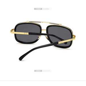 แว่นกันแดดแฟชั่นทรงเหลี่ยมวินเทจกรอบโลหะสำหรับผู้หญิงและผู้ชาย แบรนด์ดีไซเนอร์ โลโก้สั่งทำได้ ขายส่งสินค้ามาใหม่ - Product Image 4