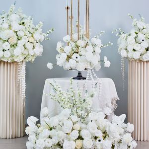RHD Bola de <span class=keywords><strong>Flores</strong></span> Artificiales de Rosa y Anémona, Centro de Mesa para Bodas, Arreglo de <span class=keywords><strong>Flores</strong></span> de Seda para el Pasillo y Decoración de Mesas de Boda - Product Image 3