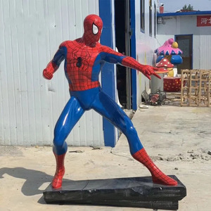 Cuộc sống ngoài trời Kích thước Spiderman công viên chủ đề nhựa trang trí món quà nghệ thuật siêu nhân phim hoạt hình điêu khắc sợi thủy tinh Spiderman tượng để bán - Product Image 6