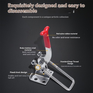 Penjepit Lepas Cepat Horizontal Baja Tahan Karat Berlapis Elektro Ukuran Sedang Model 304 untuk Pekerjaan Kayu dan Ukiran - Product Image 4