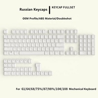 Personalized Translucent Russian Keycaps ABS Material OEM Profile Doubleshot Process Mechanical Keyboard Keycaps