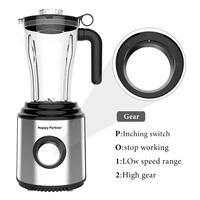 Mixeur de fruits Happy Partner 2L avec pot en PC, pour smoothies, beurre de cacahuète, sauce tomate et moteur en cuivre pur