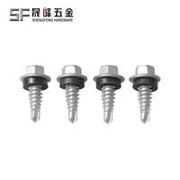 Sekrup Kayu Self Drilling Kepala Hexagonal Berlapis Dacromet dengan Ring Karet PVC untuk Konstruksi Kayu Baja DIN 7504