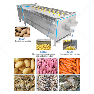 Equipamento Automático Multifuncional de Limpeza Tipo Escova para Tomate, Cebola e Alho, Máquina de Lavar Abacaxi - Product Image 5