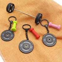 Mini haltère personnalisé designer affaires enduit haltère caoutchouc béton poids plaque vie fitness haltère ensemble porte-clés