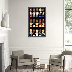 Vitrine <span class=keywords><strong>murale</strong></span> noire en bois pour figurines articulées, verrouillable, avec protection UV - Product Image 1