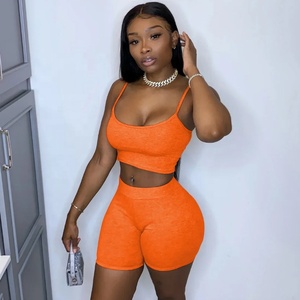 Womens 2 Piece Biker Short Sets Sport Suits Workout Crop Top Yoga <strong>Tracksuits</strong> Fitness Outfits Gym Wear Summer Clothes - Product Image 3