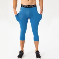 Leggings de sport personnalisés à séchage rapide et respirants pour hommes, grandes tailles, avec poches, pour la gym, le cyclisme et la course à pied, imprimés, vente en gros