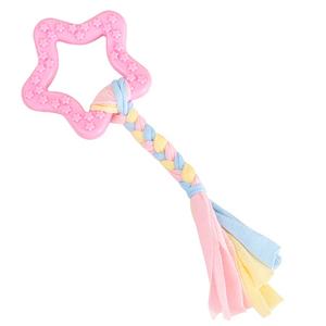 Çevre dostu TPR yıldız şekli diş temizleme köpek çiğnemek oyuncak Pet kauçuk oyuncaklar ile bez halat köpek TPR oyuncak - Product Image 3