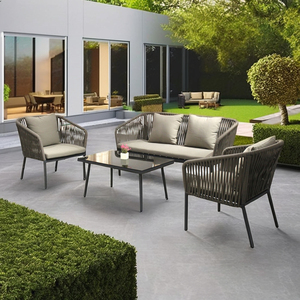 Ensemble <span class=keywords><strong>de</strong></span> meubles <span class=keywords><strong>de</strong></span> <span class=keywords><strong>jardin</strong></span> en aluminium au design moderne, pour l'extérieur ou l'intérieur, prix compétitif, canapé en corde métallique pour hôtel - Product Image 1