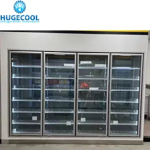 Expositor freezer andar no congelador com 3 panelas porta de vidro