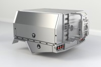 Boîte à outils de rangement en aluminium portable et robuste pour plateau de camionnette et auvent, pour outils et accessoires
