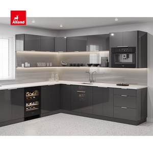 AllandCabinet Modern Villa House Revonation Custom Kitchen Cupboard High Gloss Laque Finish MDF Carcase Laminate Islands Home - Product Image 1