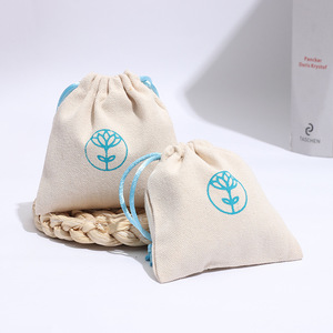 Bolsa de Lona Personalizada de Alta Calidad con Cordón de Algodón, Base Plana, Asa de Cuerda, para Empaque de Joyería, Regalos, Estilo Plegable - Product Image 3