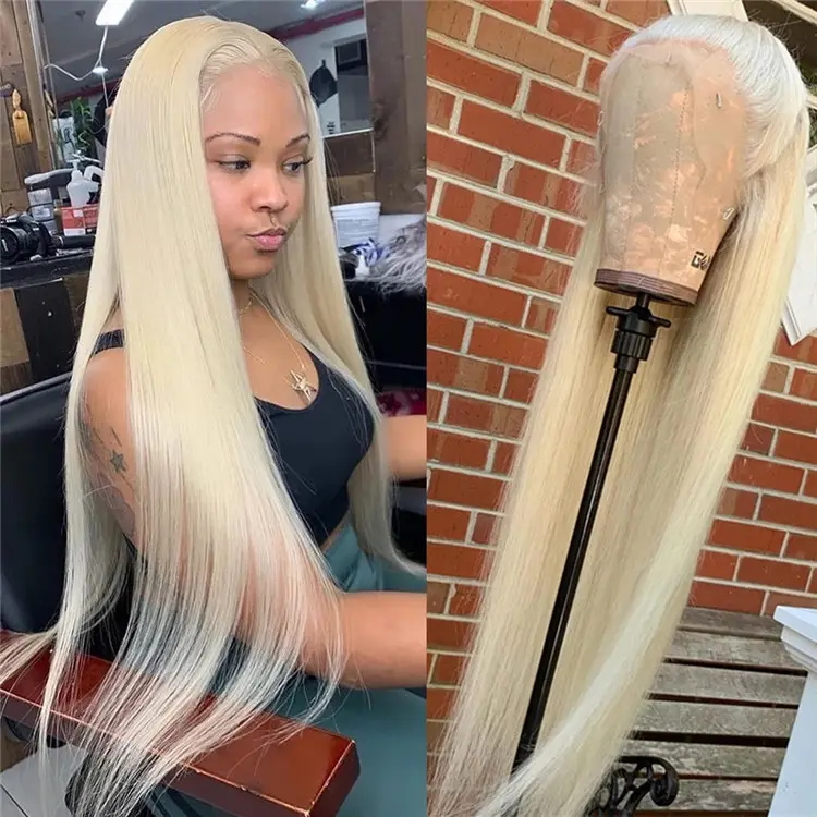 Wigs Blonde Raw Virgin Cuticle Aligned Brazilian Frontal Human Hair 613 Blonde Transparent Lace Front Wig With Baby Hair For Black Women