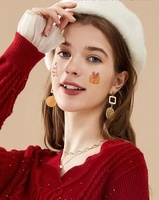 Tatouages temporaires de Noël en papier, autocollants de dessins animés transfrontaliers pour enfants (panda, renard), maquillage de fête, peinture visage et corps