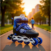 Patins à roulettes professionnels pour garçons et filles, adaptés aux débutants, style patins artistiques, taille réglable, roues lumineuses en PVC, rangée unique en PU