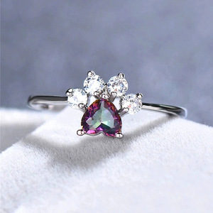 Anello a Forma di Zampa di Gatto Cartoonesca per Donne, Anello da Dito Trendy con Motivo Animale, Gioielli alla Moda - Product Image 2