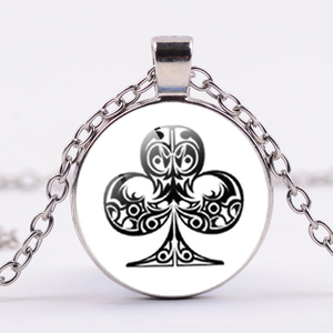 Collier classique <span class=keywords><strong>de</strong></span> Poker pour hommes et femmes, <span class=keywords><strong>de</strong></span> haute qualité, aiguilles Q Queen, bijoux personnalité - Product Image 3