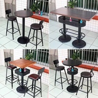 Table de bar moderne minimaliste en marbre, petite, longue et étroite, à poser contre le mur, pour balcon, avec pieds hauts