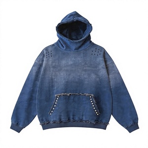 Sudadera con Capucha Extra Grande Personalizada para Hombre, Estilo Vintage Lavado, Sudadera Informal Retro de Moda - Product Image 2