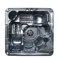 Bain à remous de luxe rectangulaire autoportant, grande taille, portable, pour 5 personnes, avec hydromassage et jets d'air