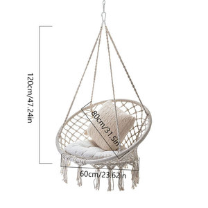 Cuerda de algodón Silla colgante Cesta colgante tejida Cesta colgante flotante <span class=keywords><strong>Sue</strong></span> Swing Cesta colgante - Product Image 3