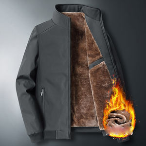 Veste rembourrée grande taille pour hommes d'âge mûr <span class=keywords><strong>manteau</strong></span> d'<span class=keywords><strong>hiver</strong></span> classique confortable à col mandarin, poids lourd et isolation thermique - Product Image 2