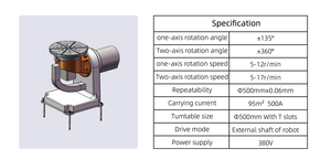 Posicionador automático de soldadura de fundición tipo <span class=keywords><strong>L</strong></span>, carga de 200kg, 0,1mm, repetibilidad de MM para soldadura de robots KUKA FANUC YASKAWA - Product Image 4