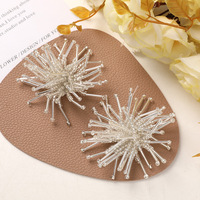 En gros, Clips de chaussures floraux perlés faits main, Breloques florales pour chaussures, Accessoires de décoration pour chaussures en tissu, Autocollants Feux d'artifice, Boucles DIY