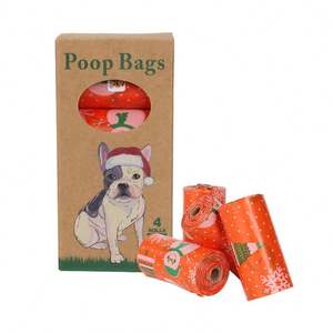 Entrega Rápida: Bolsas para Excremento de Perro, Color Naranja Rojizo, Estilo Navideño, Biodegradables, Resistentes a Fugas y Desgarros - Product Image 1
