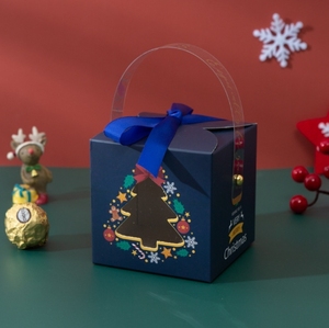 Giáng sinh phong cách mới hiện đại giấy Táo Hộp Quà Tặng thiết kế rỗng hộp kẹo màn hình in nửa đêm lễ kỷ niệm kẹo cầm tay - Product Image 5