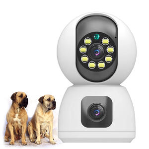Dual Lens 3MP Mini Dome Smart Home Sicherheit CCTV-Kamera Pan-Tilt Zwei-Wege-Audio Flutlicht Stil CMOS Network Cloud Human <span class=keywords><strong>Motion</strong></span> - Product Image 2