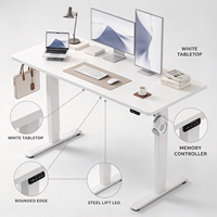 Bureau debout manuel avec manivelle et crochet latéral, réglable en hauteur, pour poste de travail informatique à domicile