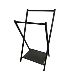 X Shape Foldable Floor Standing Clothes Drying Rack Black Mobile For Home Balcony Dormitory - Product Image 4
