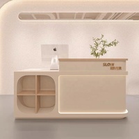 Comptoir de réception mobile en bois personnalisé de petite taille pour magasin de vêtements, salon de beauté, design minimaliste moderne, marque NINGBAO