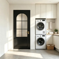 Solution de cloisonnement intégrée en verre à cadre en alliage pour projets de condos, idéale pour les zones humides d'appartements de luxe