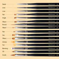 Ensemble de pinceaux professionnels pour Nail Art et manucure, ensemble de brosses à ongles en Gel