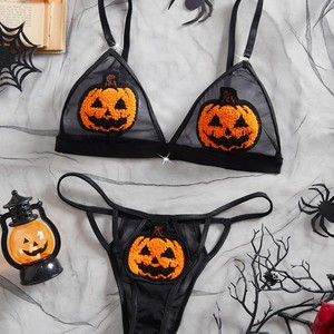 2025 nouveau Halloween Sexy Lingerie citrouille diable jeu de rôle trois points foncé drôle Sexy costume Lingerie ensembles Lingerie féminine - Product Image 2