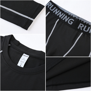 Terno esportivo Conjuntos de Corrida dos homens Respirável Jogging Basquete Underwear Calças Justas Sportswear Yoga Fitness Treino Roupas 310 + 311 - Product Image 5