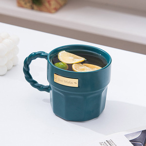 INS European Style Gold Medal Best Wishes Engrave 12oz Tea Cups Couple Cup Valentine <b>Mugs</b> Ceramic Coffee <b>Mug</b> - Product Image 4
