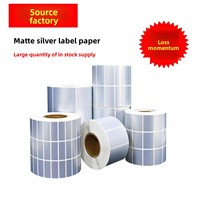 Papier d'impression argent mat pour étiquettes 60x1070/80/90/100, papier pour codes-barres, papier adhésif PET, étiquette de qualité industrielle